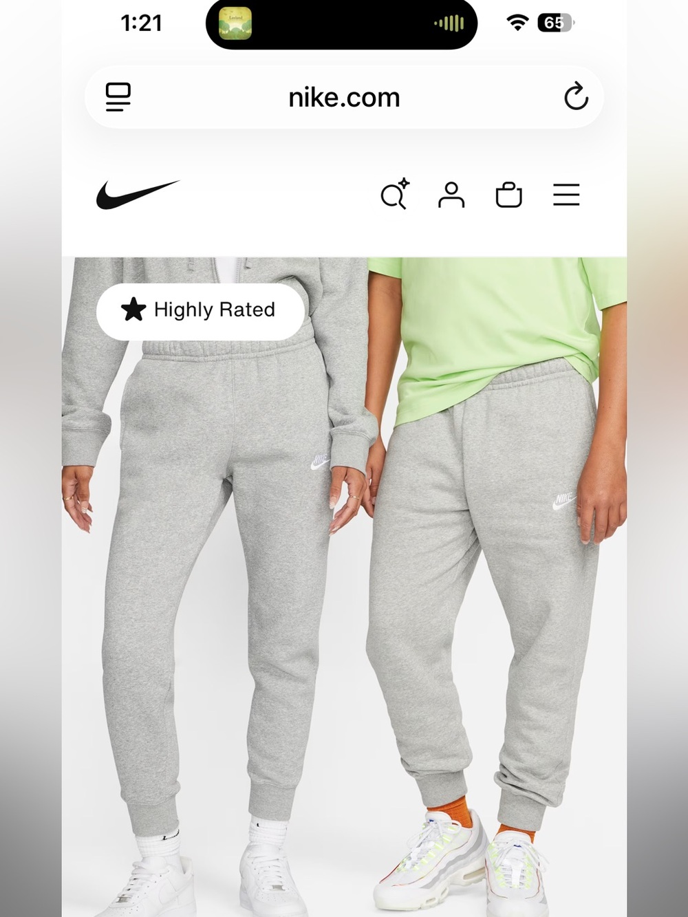 EUC Nike Mens Grey Fleece Joggers size small